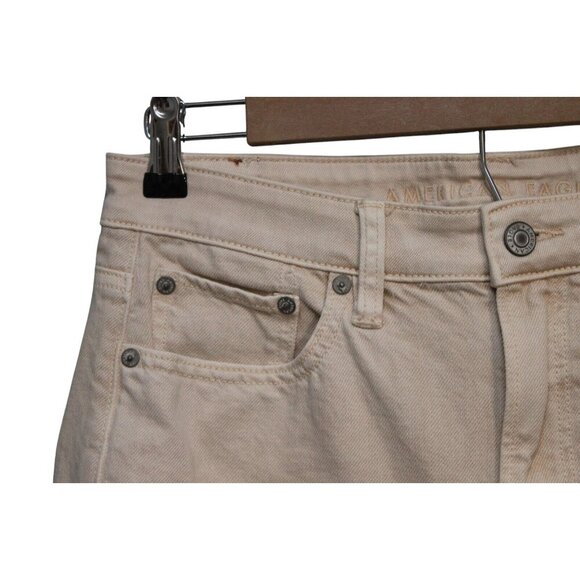 NWT American Eagle Jeans Size 8 / 29 High Rise Mom Straight Beige Denim Preppy - Picture 5 of 15